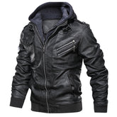 Men's Leather Jackets, Faux Leather Jacket For Men Lapel Zip-Up Slim Fit Coat
