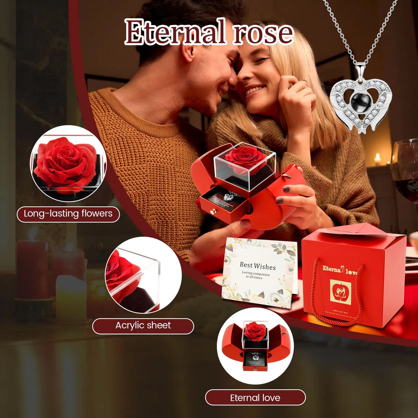Eternal Rose in Luxury Gift Box with Secret Drawer